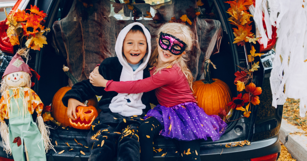 children in halloween costumes